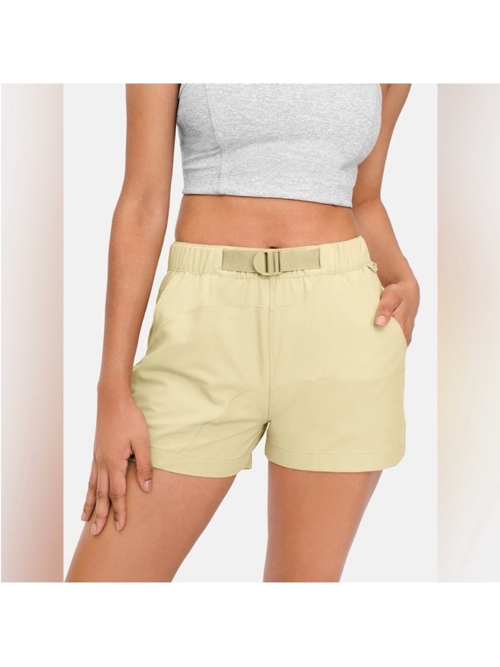OUTDOOR VOICES khaki color block rectrek shorts